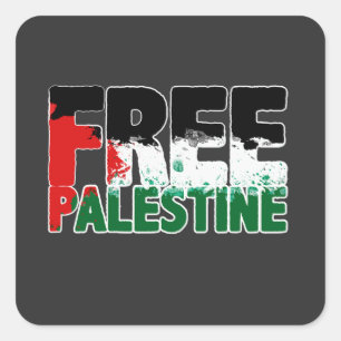 STICKER CARRÉ PALESTINE LIBRE ARRÊTER LA GUERRE À GAZA