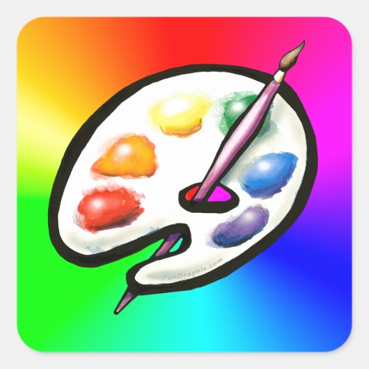 Sticker Carré Palette Artiste (Devant)