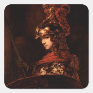Sticker Carré Pallas Athena ou, figure blindée, 1664-65