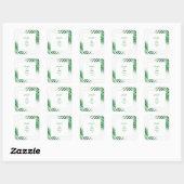 Sticker Carré Palm Leaf Emerald Green Parties scintillant Mariag (Feuille)