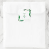 Sticker Carré Palm Leaf Emerald Green Parties scintillant Mariag (Sac)