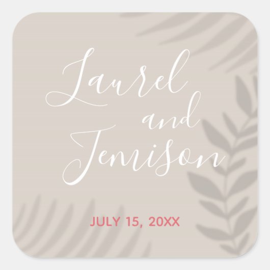 Sticker Carré Palm ombragé Tan (Devant)