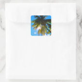 Sticker Carré Palm Paradise Ciel Bleu Soleil (Sac)