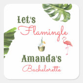 Sticker Carré Palm Springs Dernière Flamingle Bachelorette Party (Devant)