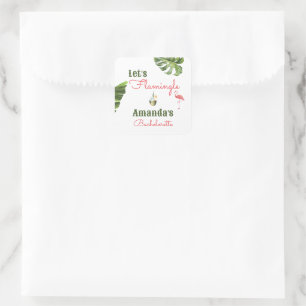 Sticker Carré Palm Springs Dernière Flamingle Bachelorette Party