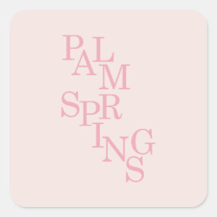 Sticker Carré Palm Springs rose pâle
