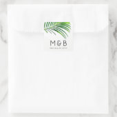 Sticker Carré Palm Tree Feuilles Feuille Tropicale Mariage moder (Sac)
