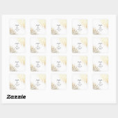 Sticker Carré Palm Tree Foliage Gold Foil Feuilles Mariages 2022 (Feuille)
