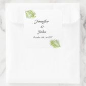 Sticker Carré Palm Tree Foliage Vert Aquarelle Feuille Mariage (Sac)