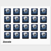 Sticker Carré Palm trees in the moonlight (Feuille)