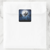 Sticker Carré Palm trees in the moonlight (Sac)