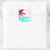 Sticker Carré Palm Trees vie tropicale de l'île (Sac)