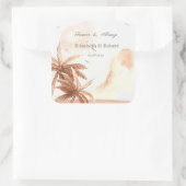 Sticker Carré Palmes tropicales rustiques (Sac)