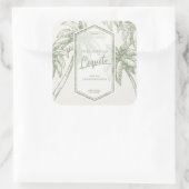 Sticker Carré Palmier tropical Coquito vintage (Sac)