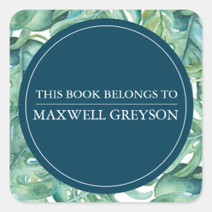 Sticker Carré Palmier Tropical Retourner À La Plaque De L'École