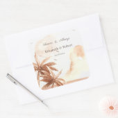 Sticker Carré Palmier Tropical Rustique (Enveloppe)