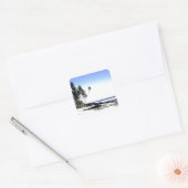 Sticker Carré Palmiers exotiques & Plage Paradise (Enveloppe)