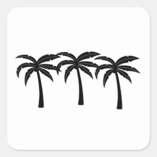 Sticker Carré Palmiers tropicaux