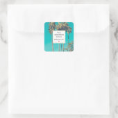 Sticker Carré Palmiers tropicaux Cuisine rétro (Sac)