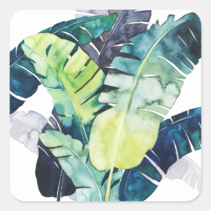 Sticker Carré Palmiers Twilight - Palmiers Feuilles