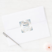 Sticker Carré Pampas Grass Blue Floral Rocse Baby shower (Enveloppe)