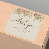 Sticker Carré Pampas Grass Terrain Boho Exotic Mariage Merci