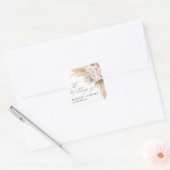 Sticker Carré Pampas herbe séché botanique script boho mariage (Enveloppe)