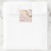 Sticker Carré Pampas herbe séché script botanique boho mariage s (Sac)