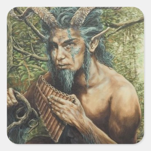 Sticker Carré Pan-dieu des bois / sauvage - Vent dans les saules (Devant)