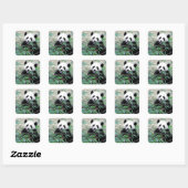 Sticker Carré Panda (Feuille)