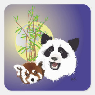 Sticker Carré Panda