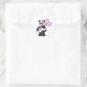 Sticker Carré Panda aux fléchettes avec Dart (Sac)