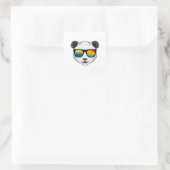Sticker Carré Panda avec lunettes de soleil (Sac)