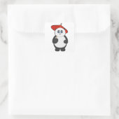 Sticker Carré Panda avec parapluie (Sac)
