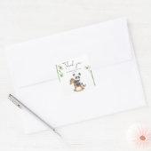 Sticker Carré Panda bear merci baby shower (Enveloppe)