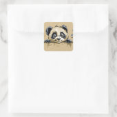 Sticker Carré Panda bébé mignon (Sac)