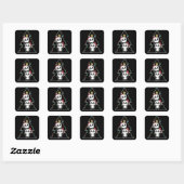 Sticker Carré Panda Christmas Tree Animaux de Noël Pandas (Feuille)