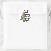 Sticker Carré Panda Christmas Tree Animaux de Noël Pandas (Sac)