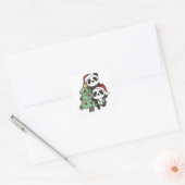 Sticker Carré Panda Christmas Tree Animaux de Noël Pandas (Enveloppe)