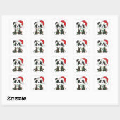 Sticker Carré Panda Christmas Winter Animaux Pandas Stick Carré (Feuille)