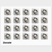 Sticker Carré Panda Cracked Hotte Art Panda Smashed Wall 3D (Feuille)