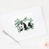 Sticker Carré Panda dans la forêt de Bamboo (Enveloppe)