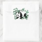 Sticker Carré Panda dans la forêt de Bamboo (Sac)