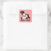 Sticker Carré Panda Dormir mignonne, Né Fatigué (Sac)