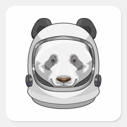 Sticker Carré Panda en astronaute avec casque (Devant)