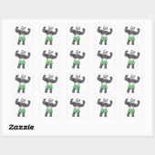 Sticker Carré Panda en Bodybuilder au Bodybuilding (Feuille)