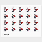 Sticker Carré Panda en héros avec Masque et Cap (Feuille)