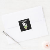 Sticker Carré Panda Halloween Ghost I Scream Ice Cream Pun (Enveloppe)