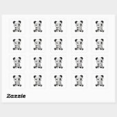 Sticker Carré Panda Mummy Citrouille Pandas Happy Halloween (Feuille)