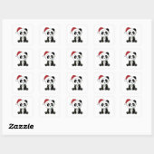 Sticker Carré Panda Noël Neige Animaux d'hiver Pandas (Feuille)